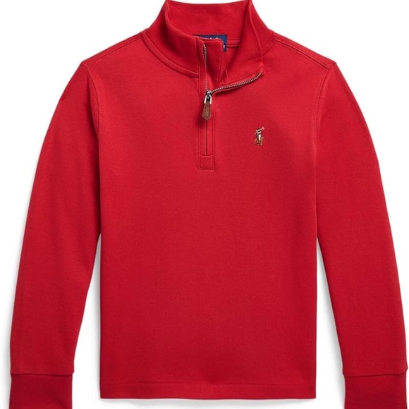 POLO RALPH LAUREN Cotton Interlock Quarter-Zip Boys Pullover - CLASSIC - Picture 1 of 11